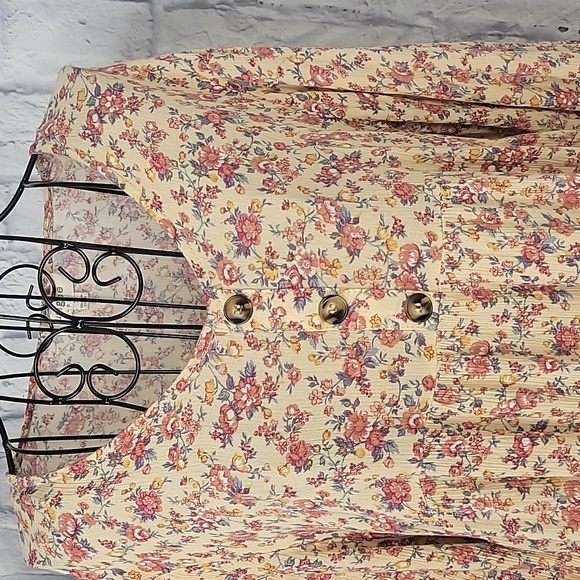 Umgee Floral Mini Dress‎ - Cream and Pink Small - Picture 2 of 7